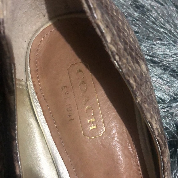 COACH Snake Print Kitten Heels Sz 7.5 - Picture 5 of 8